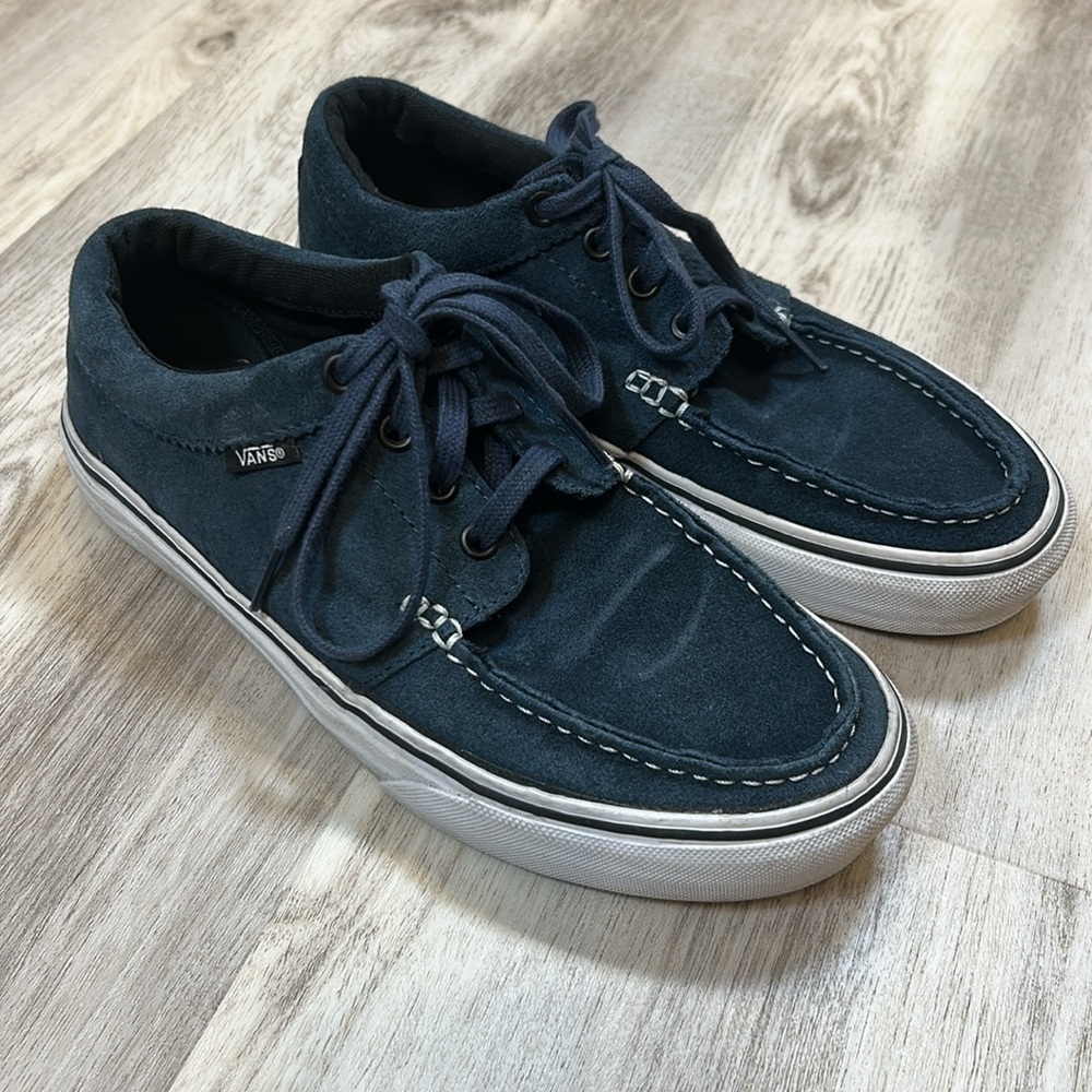 Vans Navy Suede Moc-Toe Skate Shoes Men’s 7.5/Women’s 9 Classic Vulcanized Sole